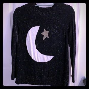 LOFT novelty sweater “moon and star” print